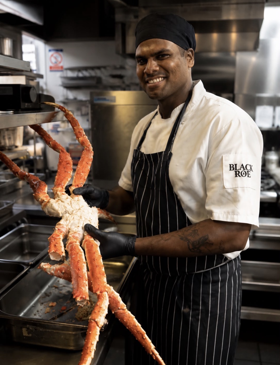 Chef cooking over open flame